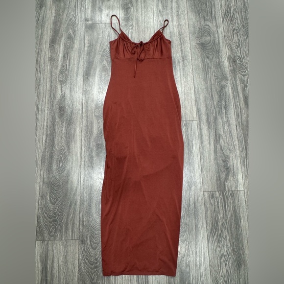 Express Ruched Rust Dress Small - Picture 4 of 4